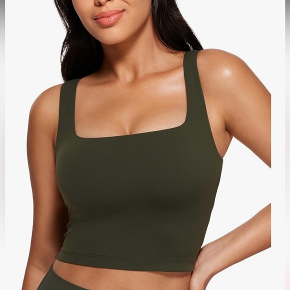 Olive Green Women's Sport Tank - Picture 1 of 5